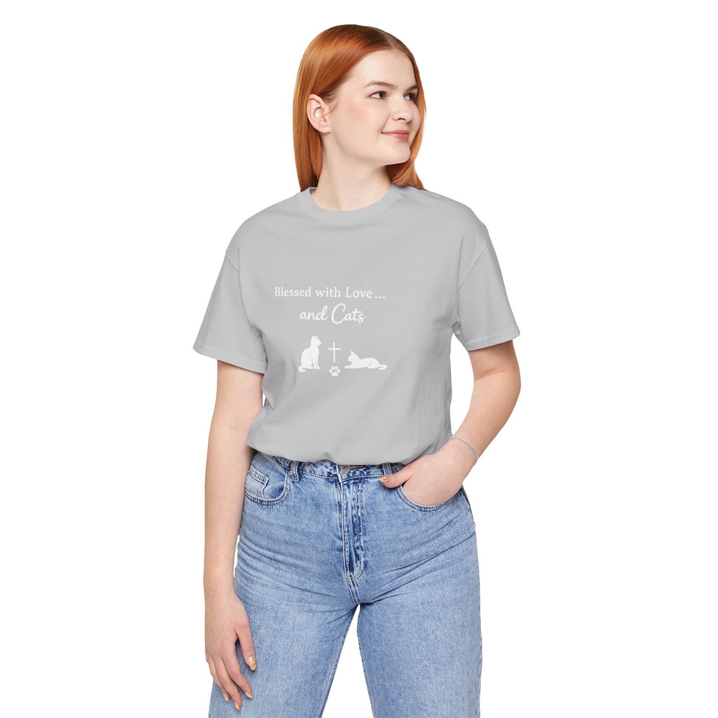 Blessed with Love...and Cats T‑Shirt — Faith Inspired Christian Cat Tee