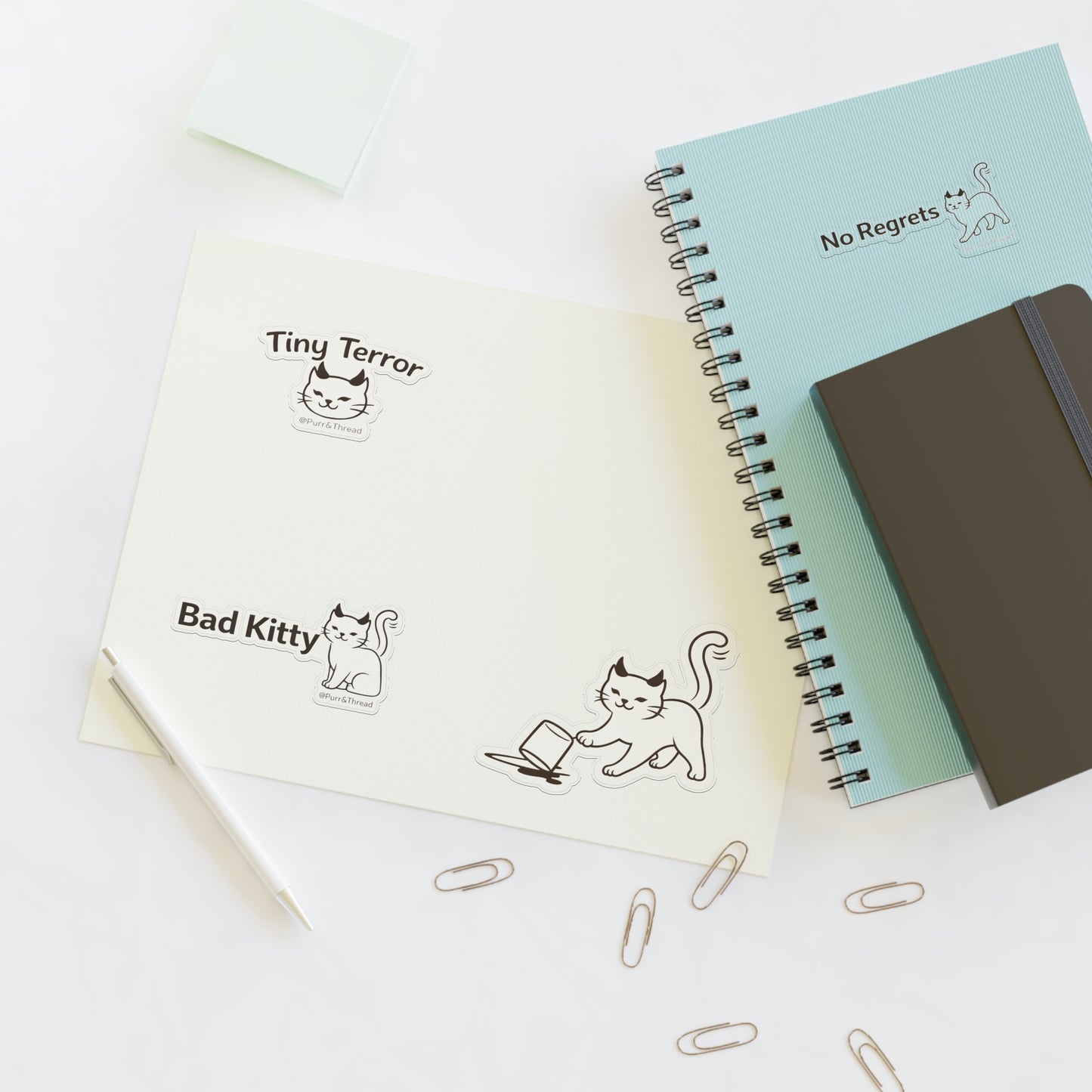 Bad Kitty Sticker Sheet — Sassy Kitty Planner & Laptop Stickers