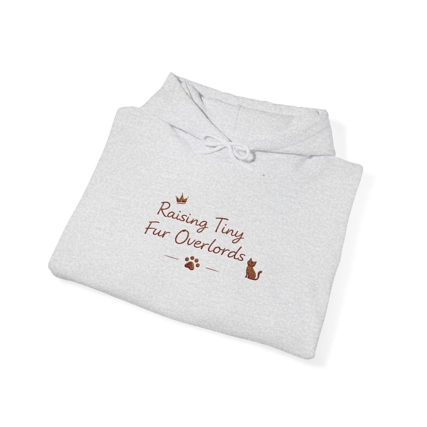 Raising Tiny Fur Overlords Hoodie — Embroidered Cute Cat Pullover