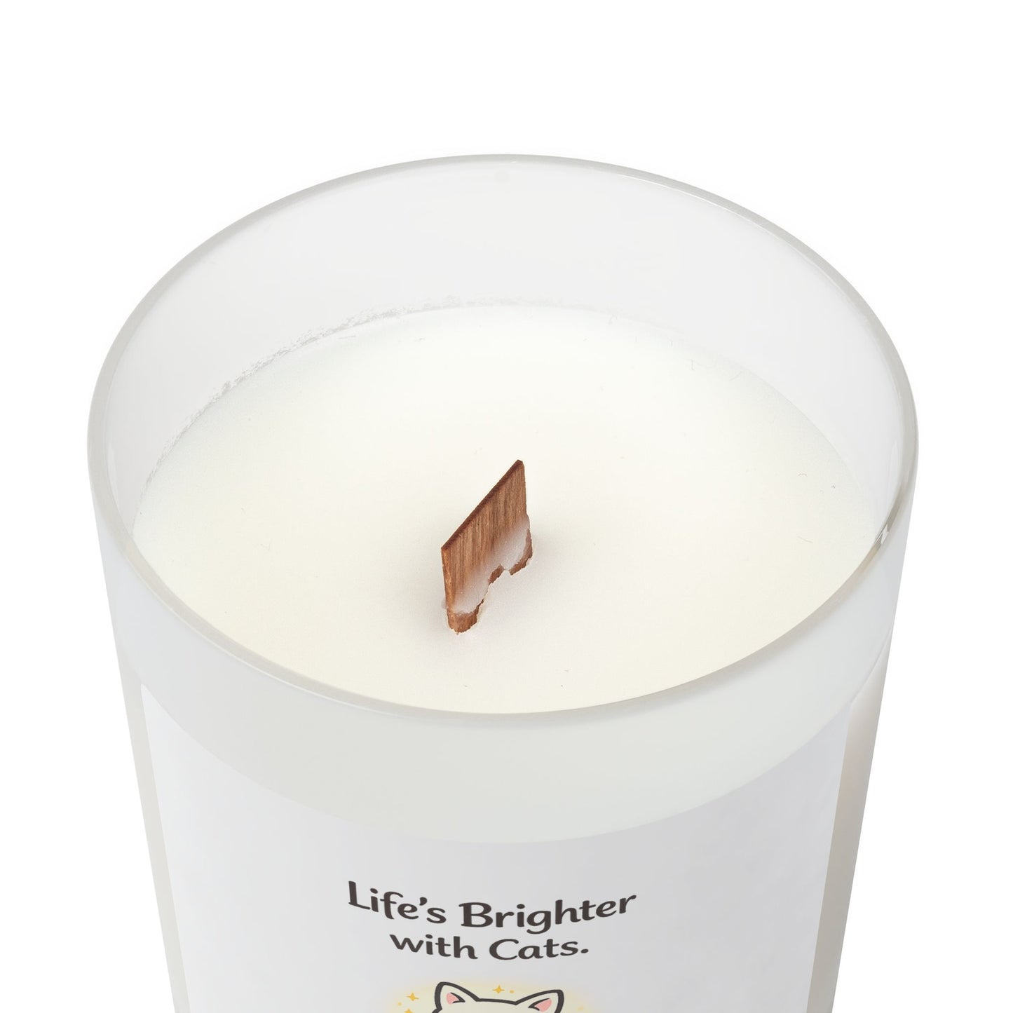 Life's Better with Cats Scented Frosted Glass Candle – Cute Cat Design, 11 oz