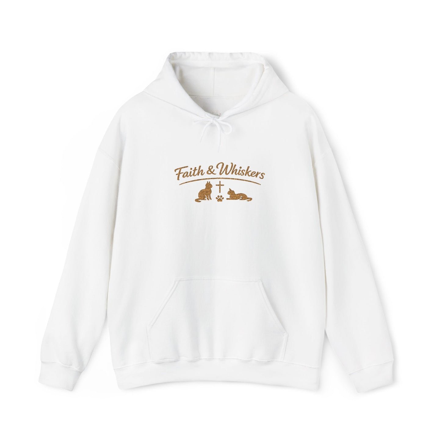 Faith & Whiskers Embroidered Hoodie — Cat Faith Inspired Christian Pullover