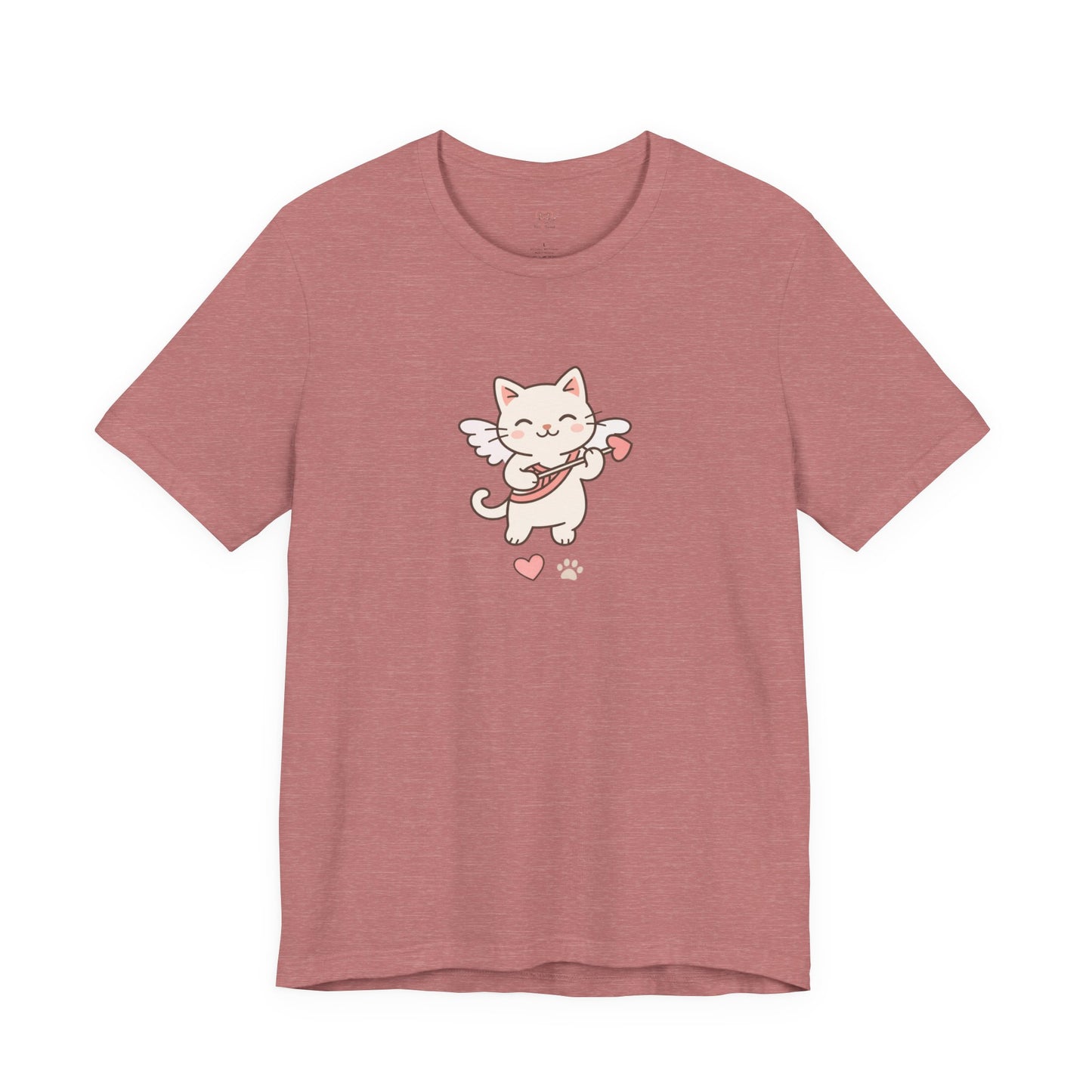 Cute Cupid Kitty T-Shirt — Angel Cat Playing Ukulele with Hearts
