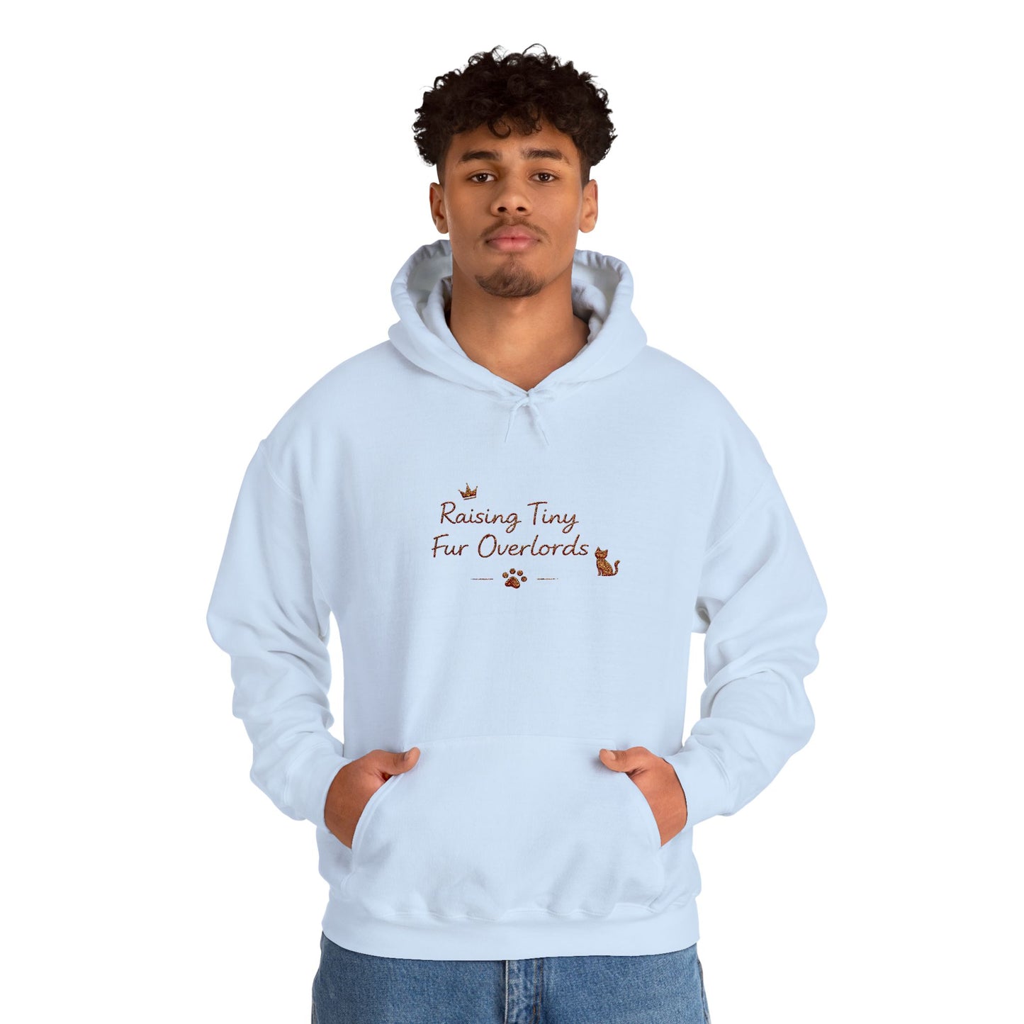 Raising Tiny Fur Overlords Hoodie — Embroidered Cute Cat Pullover