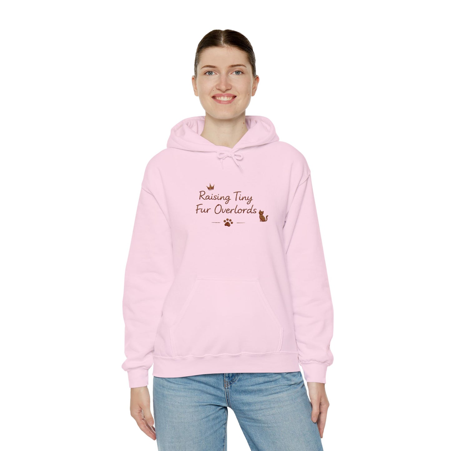 Raising Tiny Fur Overlords Hoodie — Embroidered Cute Cat Pullover