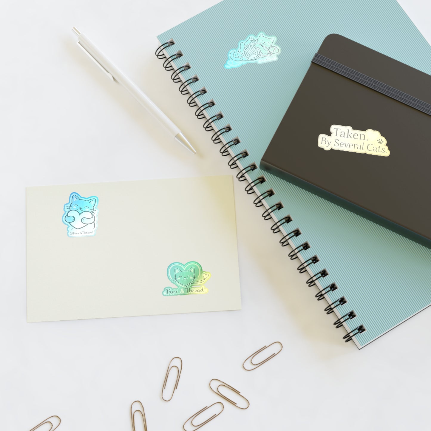 Cat Lover Sticker Sheet — "Taken by Several Cats" Cute Kitty Planner & Laptop Stickers