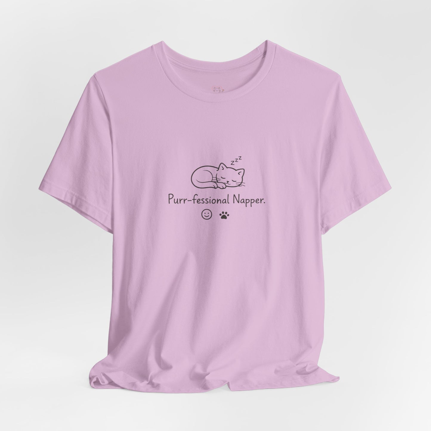 Purr-fessional Napper T‑Shirt — Cute Sleeping Cat Tee
