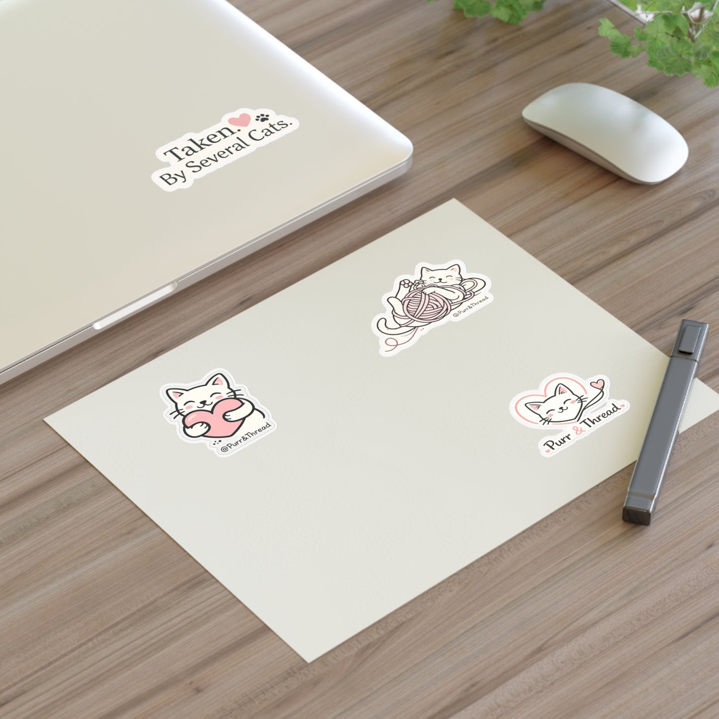 Cat Lover Sticker Sheet — "Taken by Several Cats" Cute Kitty Planner & Laptop Stickers
