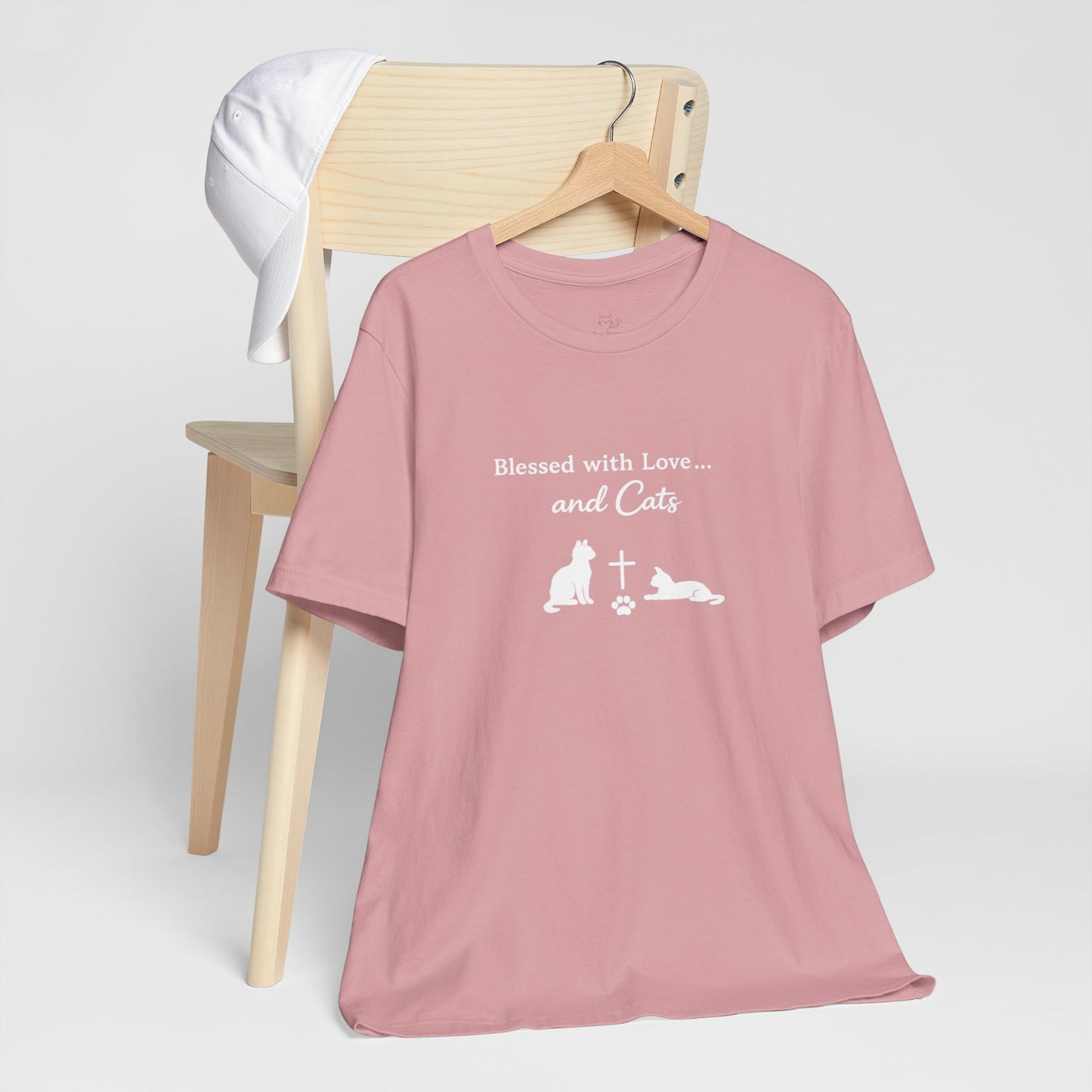 Blessed with Love...and Cats T‑Shirt — Faith Inspired Christian Cat Tee
