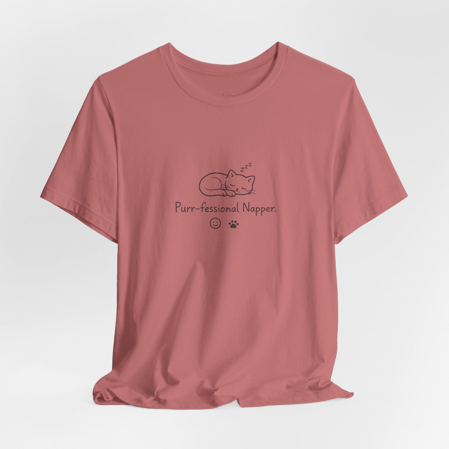Purr-fessional Napper T‑Shirt — Cute Sleeping Cat Tee