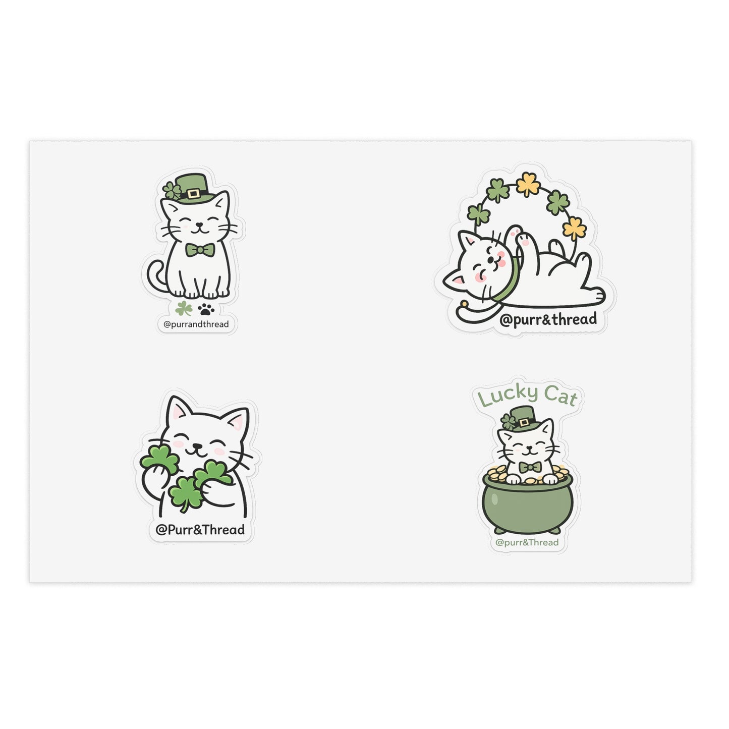 Lucky Cats St. Patrick’s Day Sticker Collection 🍀🐾