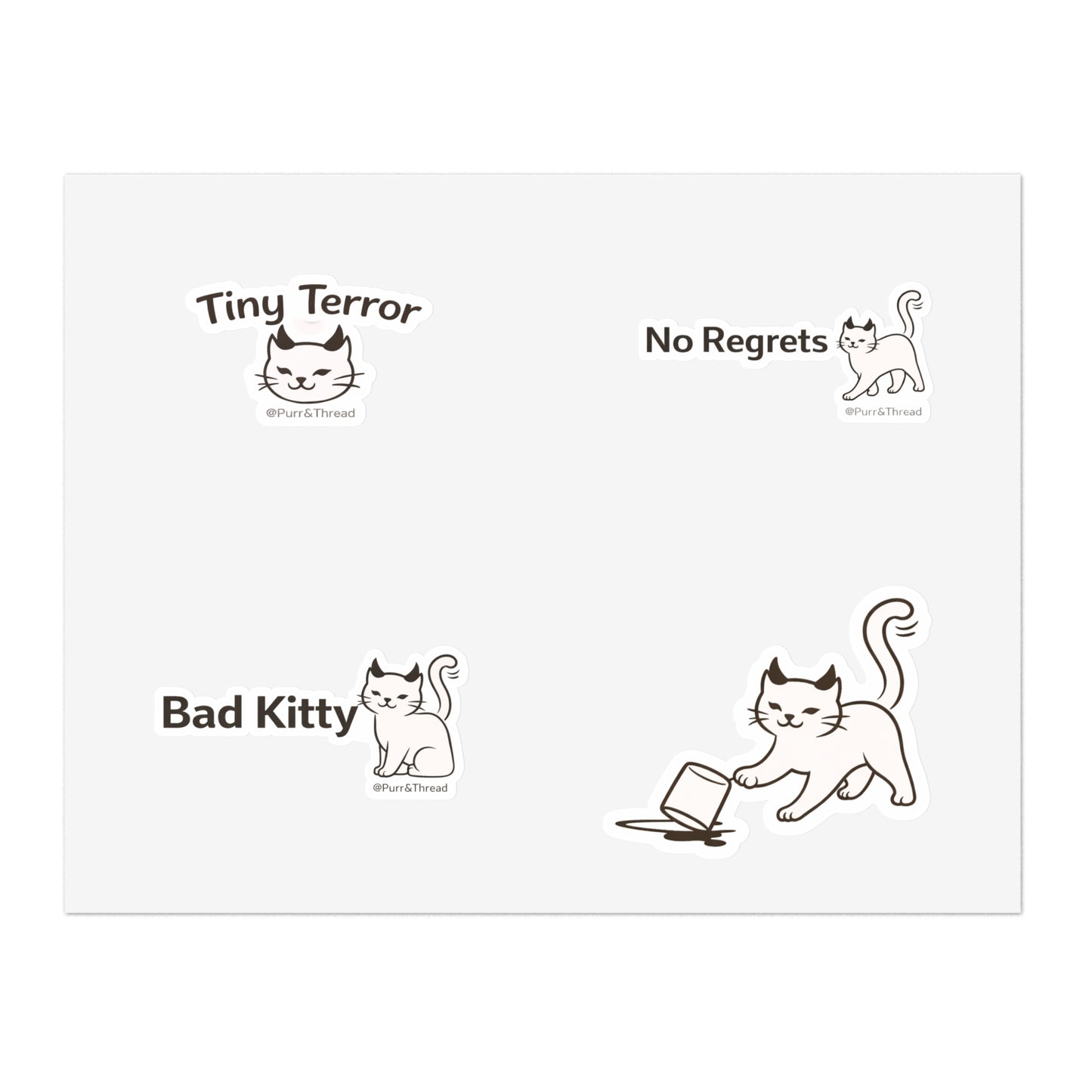 Bad Kitty Sticker Sheet — Sassy Kitty Planner & Laptop Stickers