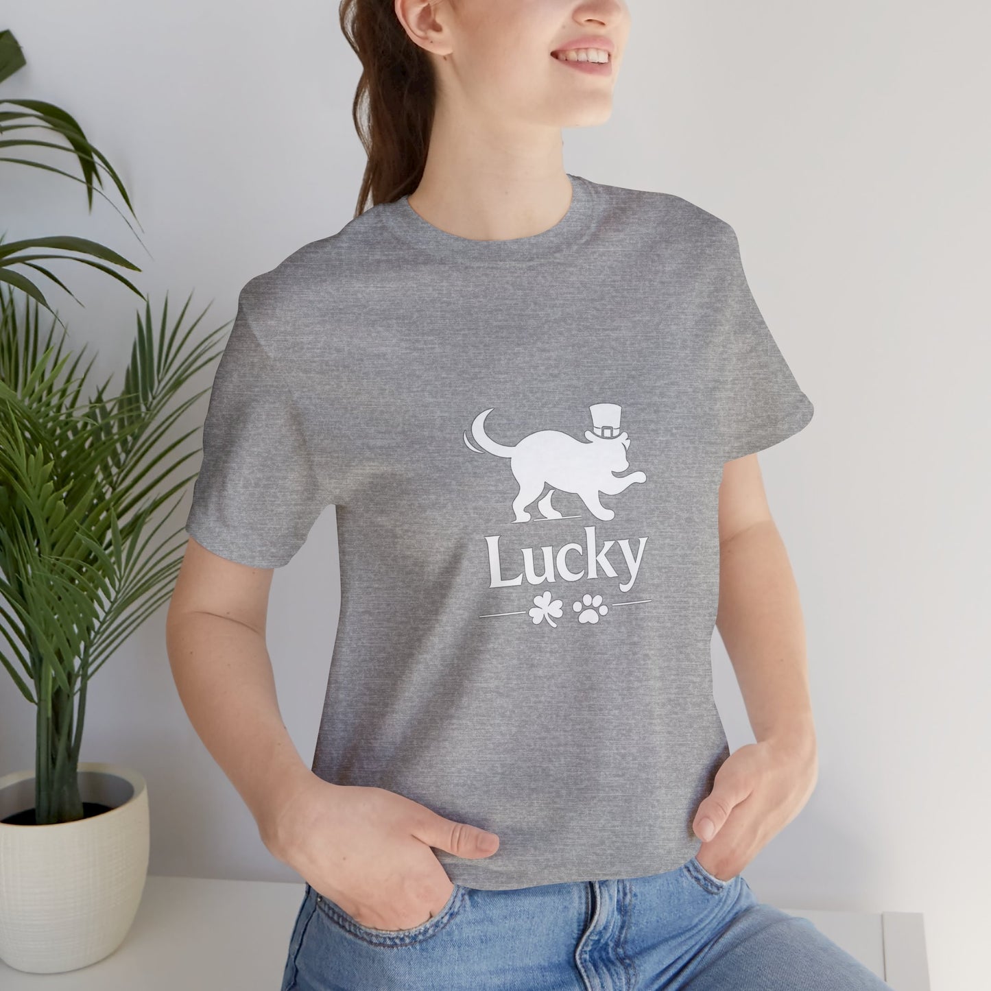 Lucky Cat St. Patrick’s Day T-Shirt | Minimalist Irish Cat Graphic