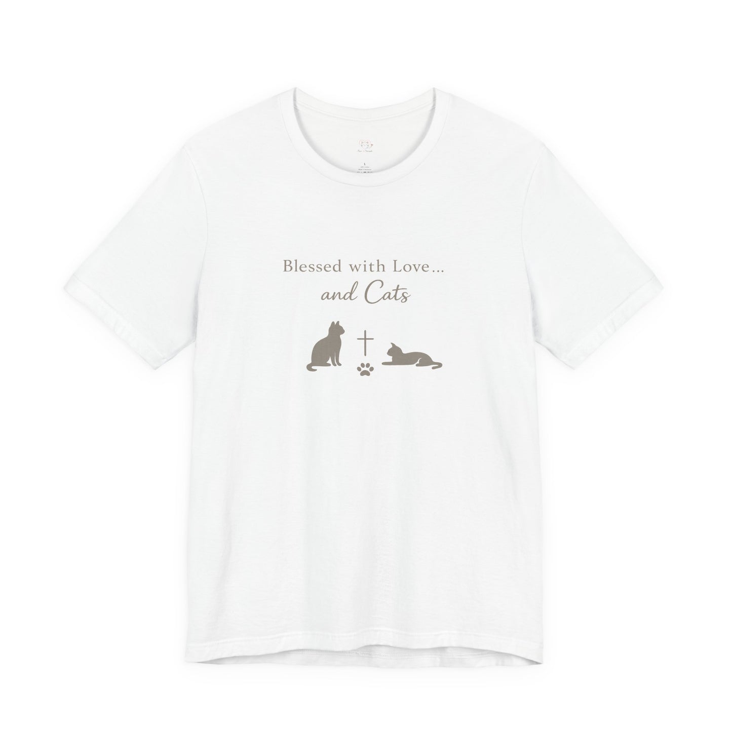 Blessed with Love...and Cats T‑Shirt — Faith Inspired Christian Cat Tee