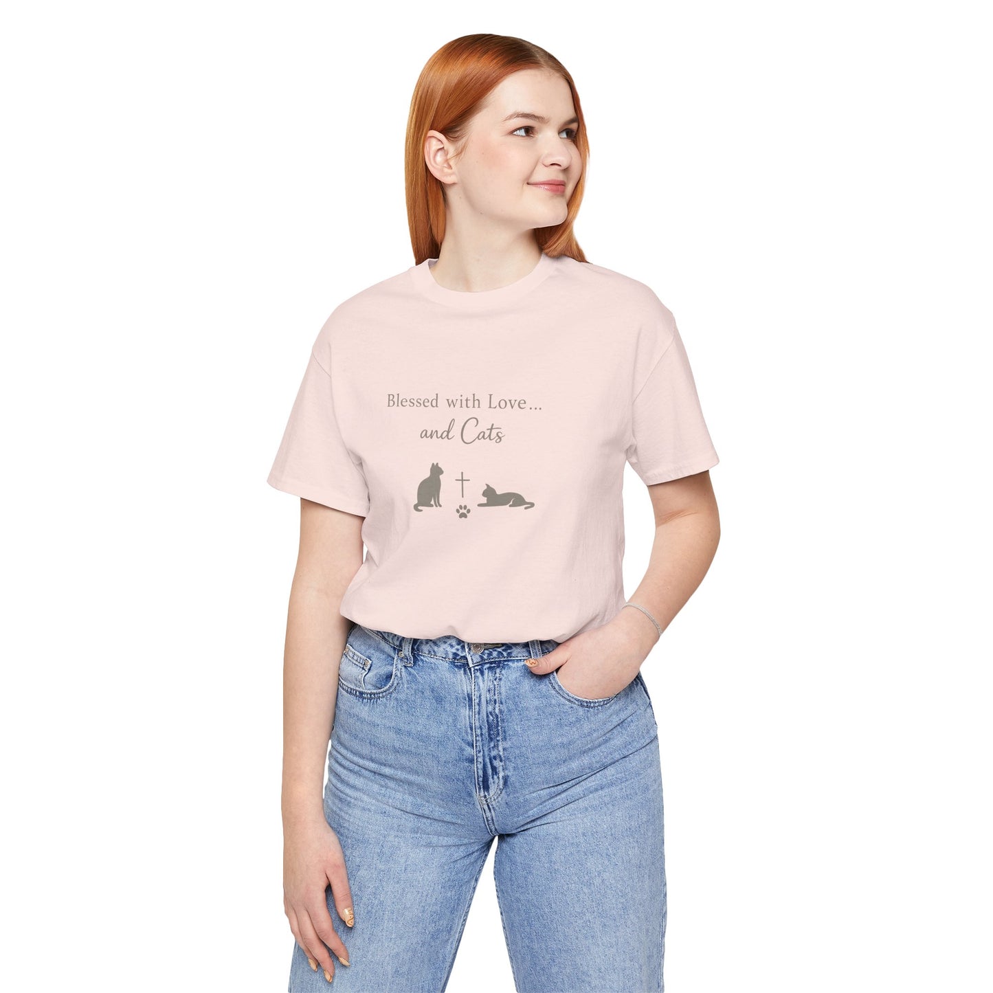 Blessed with Love...and Cats T‑Shirt — Faith Inspired Christian Cat Tee