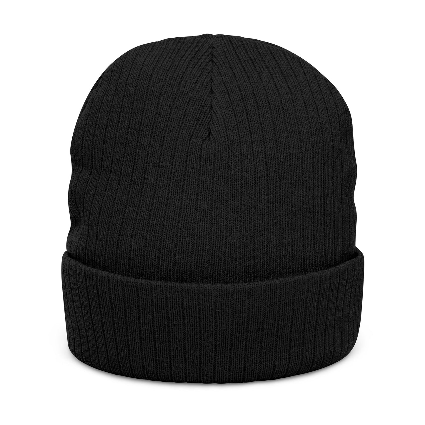 Embroidered 'Tiny Terror' Cat Ribbed Knit Beanie — Cozy Winter Hat