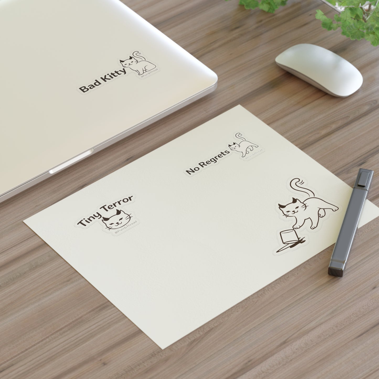 Bad Kitty Sticker Sheet — Sassy Kitty Planner & Laptop Stickers