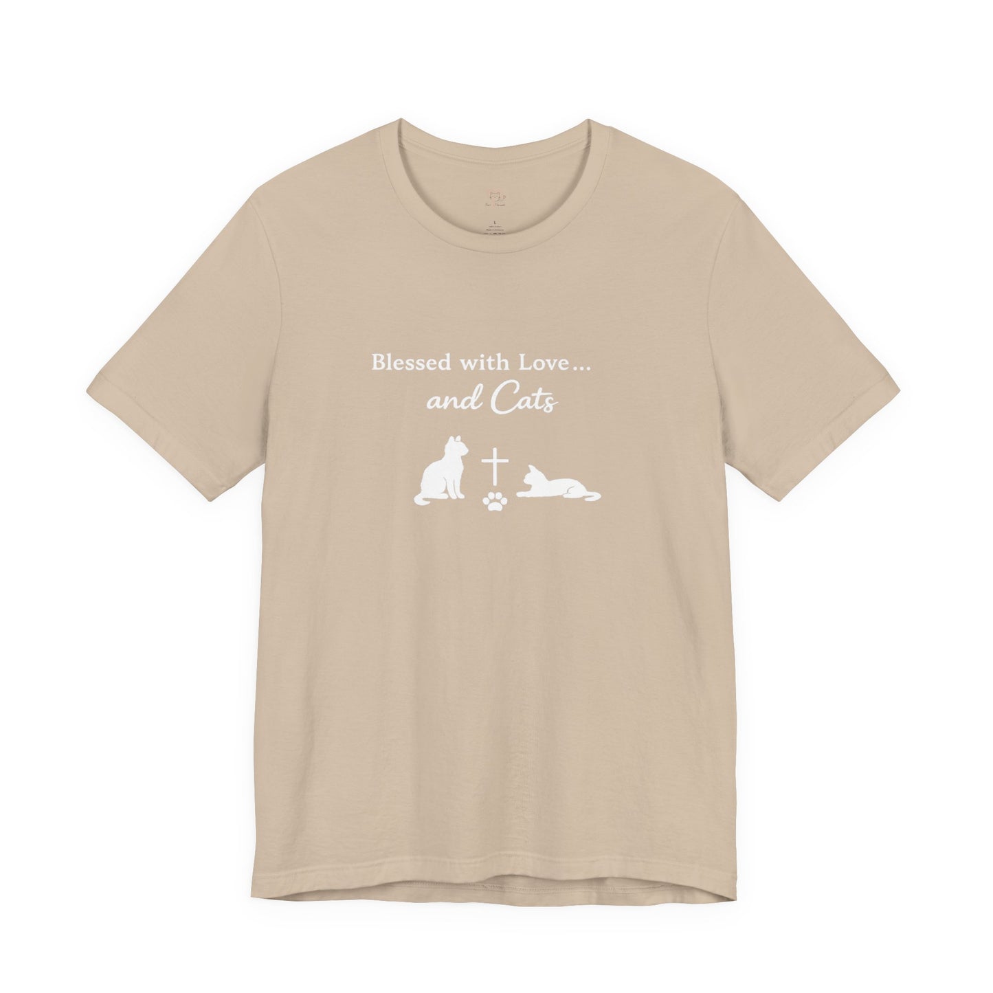Blessed with Love...and Cats T‑Shirt — Faith Inspired Christian Cat Tee