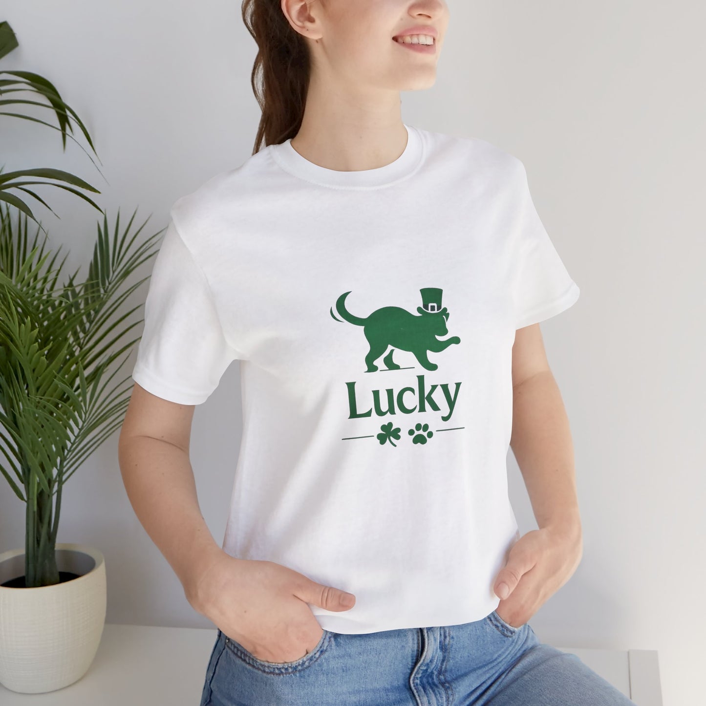 Lucky Cat St. Patrick’s Day T-Shirt | Minimalist Irish Cat Graphic