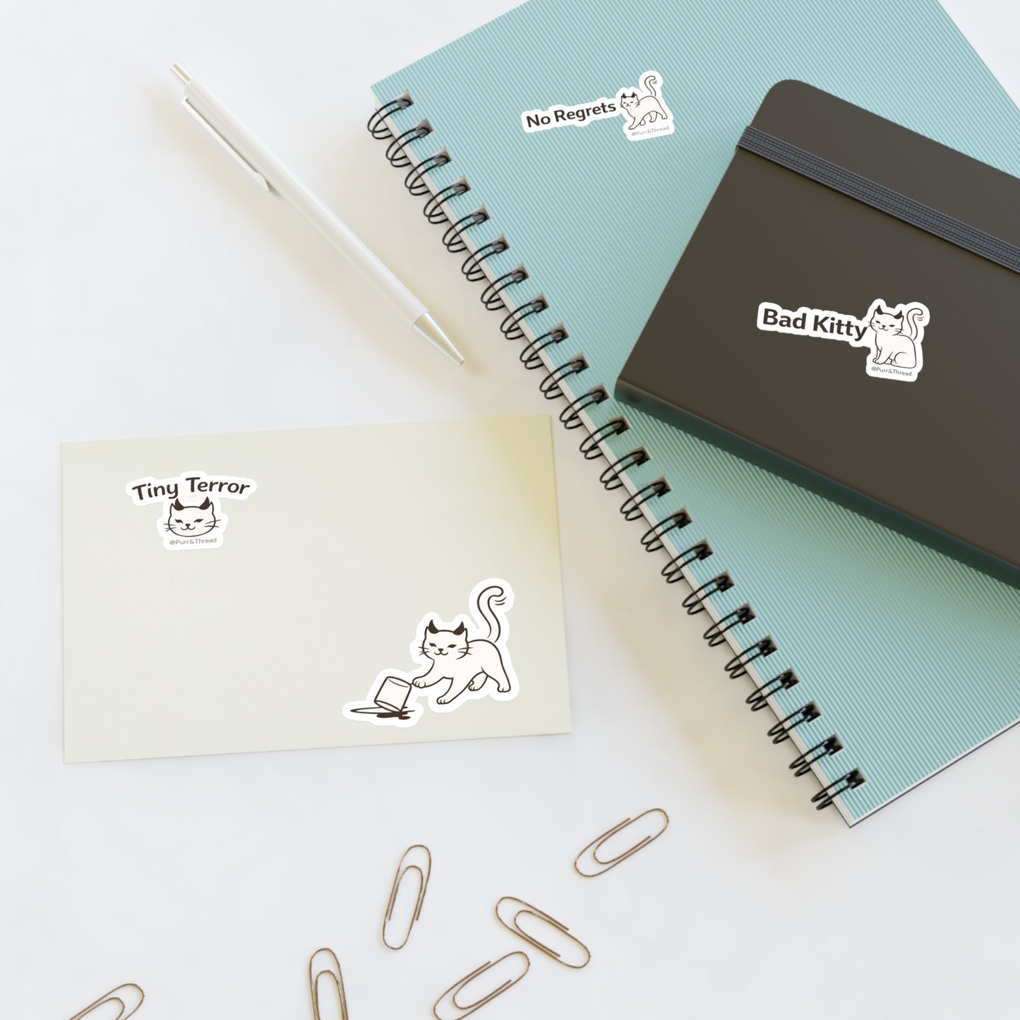 Bad Kitty Sticker Sheet — Sassy Kitty Planner & Laptop Stickers