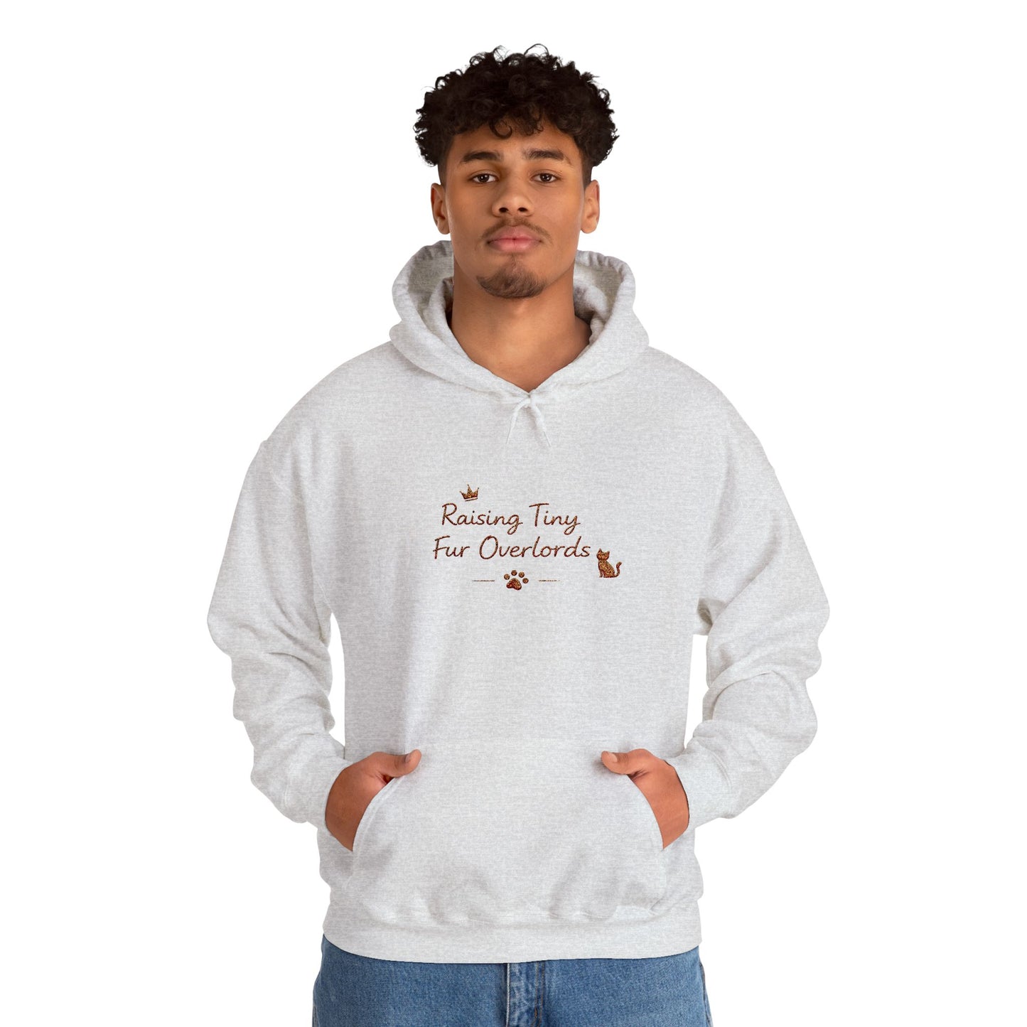 Raising Tiny Fur Overlords Hoodie — Embroidered Cute Cat Pullover