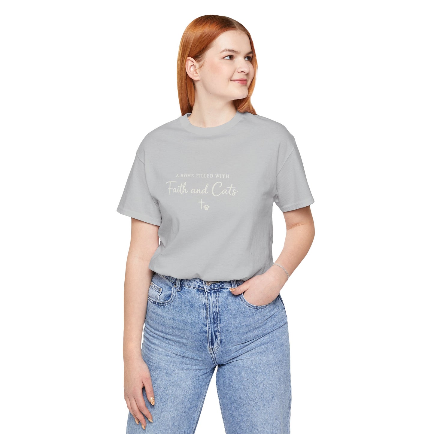 Faith and Cats T‑Shirt — Faith Inspired Christian Cat Tee