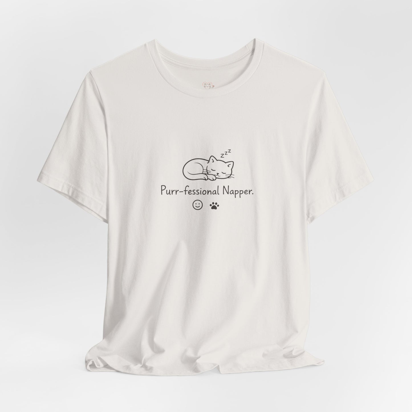 Purr-fessional Napper T‑Shirt — Cute Sleeping Cat Tee