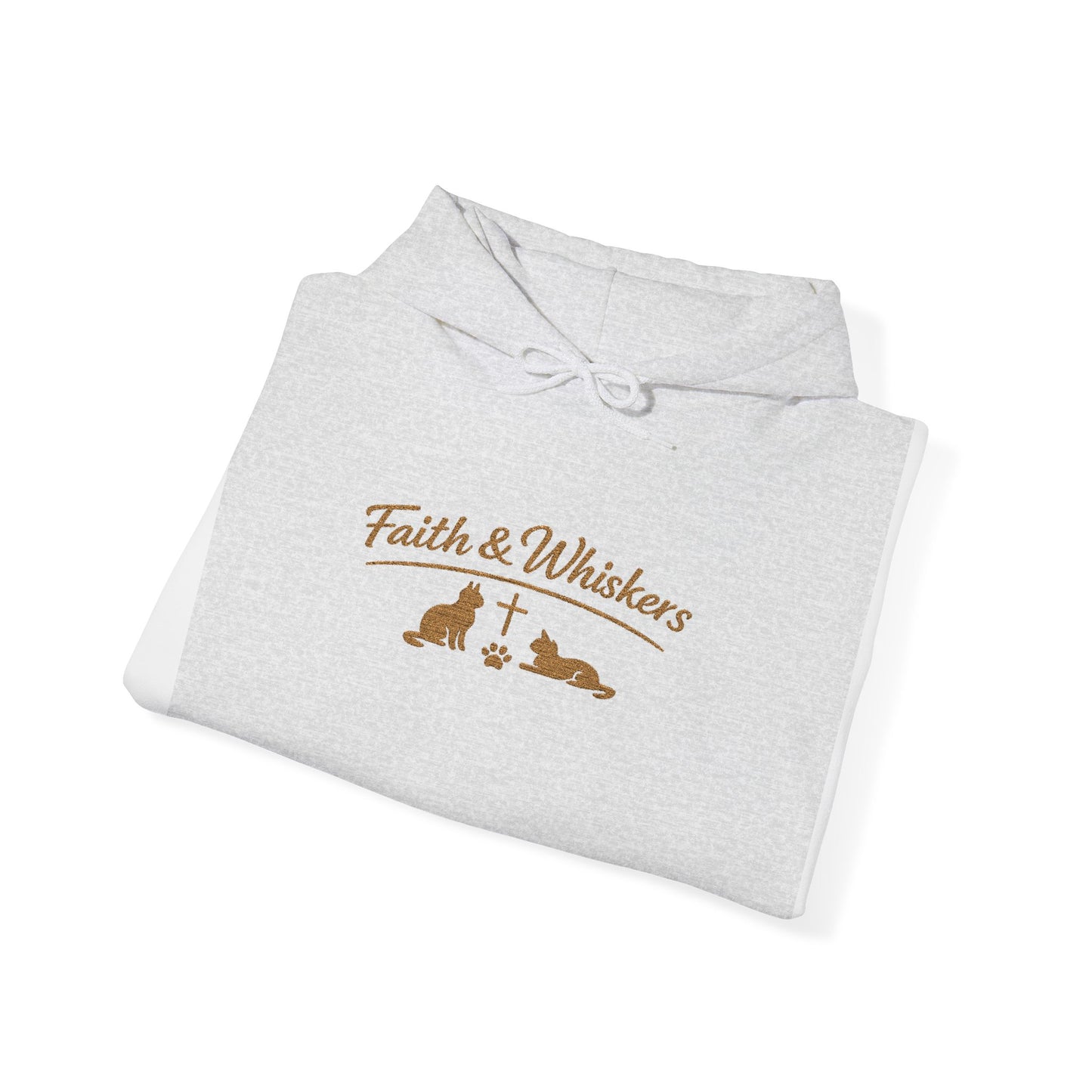 Faith & Whiskers Embroidered Hoodie — Cat Faith Inspired Christian Pullover