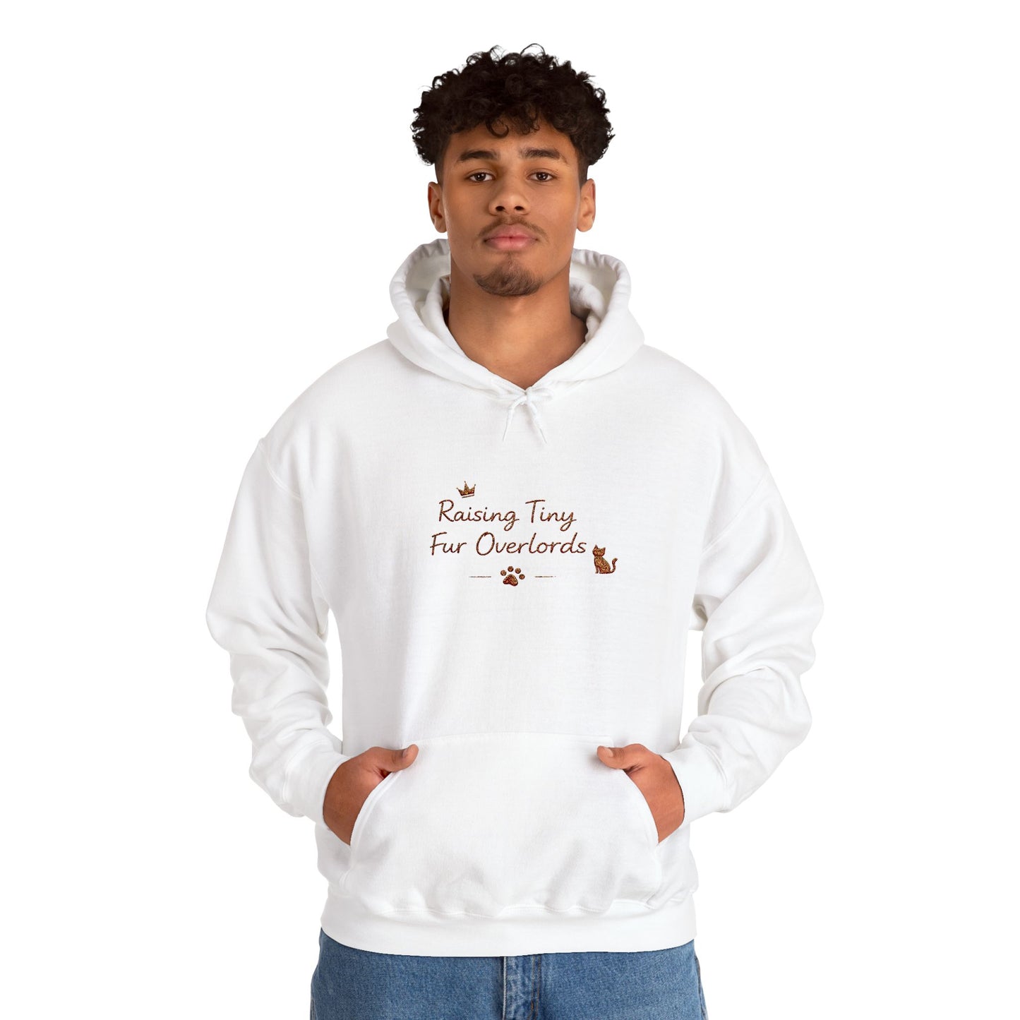 Raising Tiny Fur Overlords Hoodie — Embroidered Cute Cat Pullover