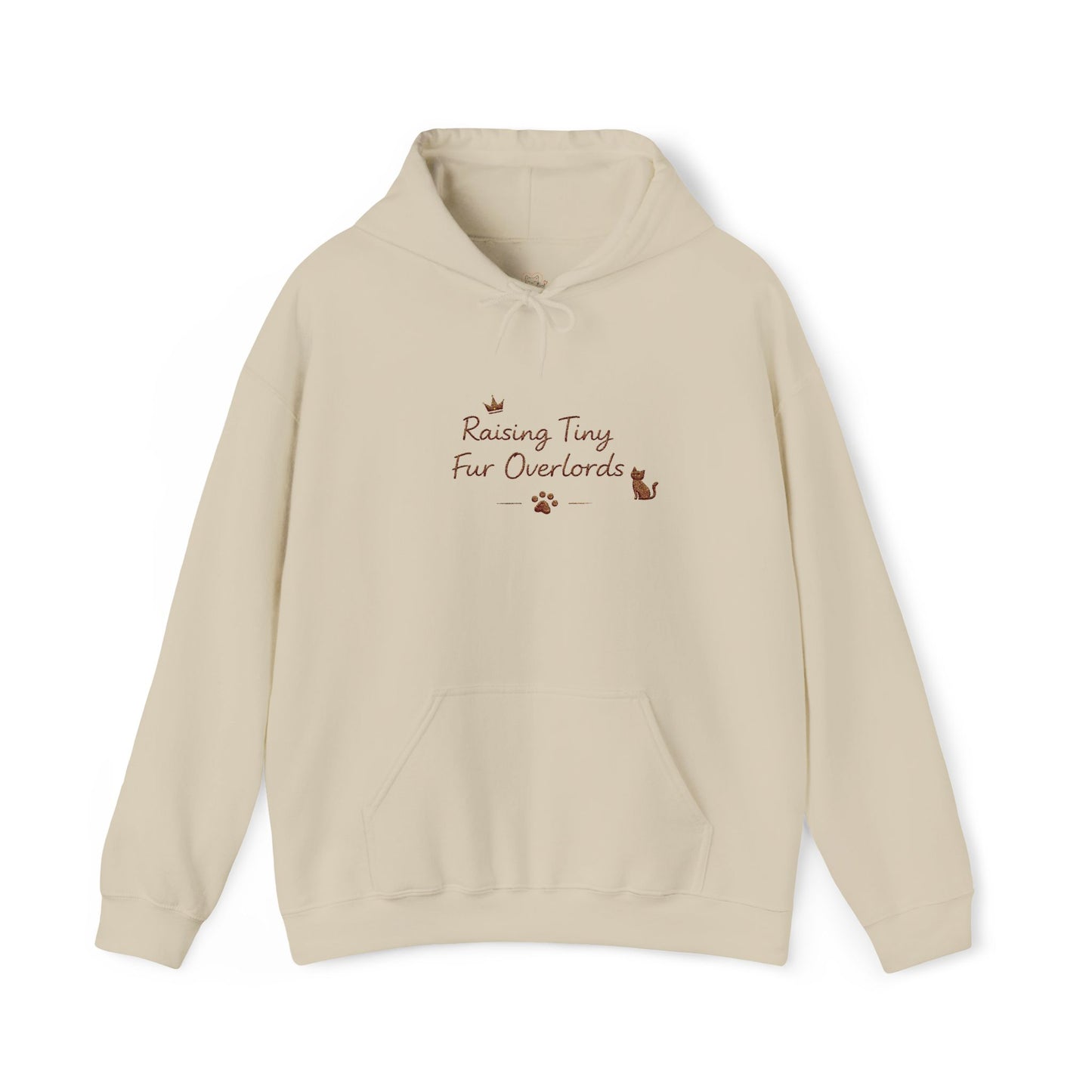 Raising Tiny Fur Overlords Hoodie — Embroidered Cute Cat Pullover