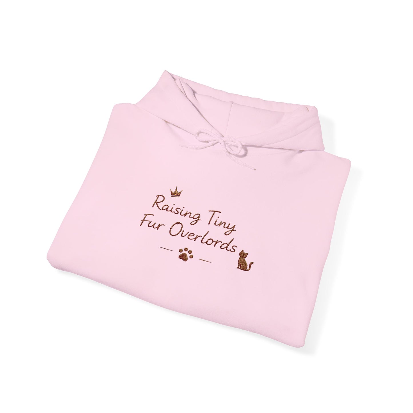 Raising Tiny Fur Overlords Hoodie — Embroidered Cute Cat Pullover