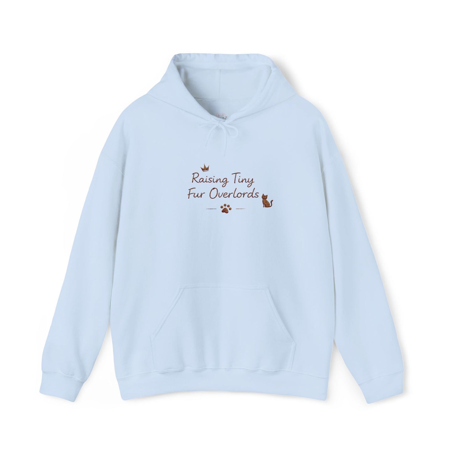 Raising Tiny Fur Overlords Hoodie — Embroidered Cute Cat Pullover