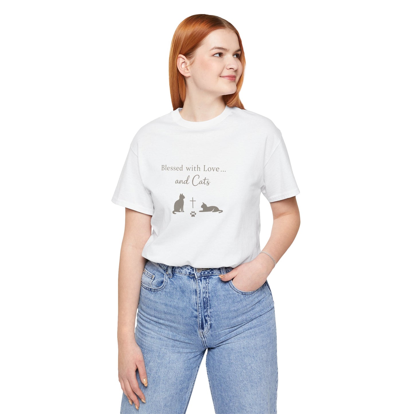 Blessed with Love...and Cats T‑Shirt — Faith Inspired Christian Cat Tee