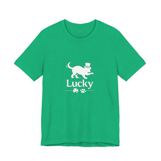 Lucky Cat St. Patrick’s Day T-Shirt | Minimalist Irish Cat Graphic