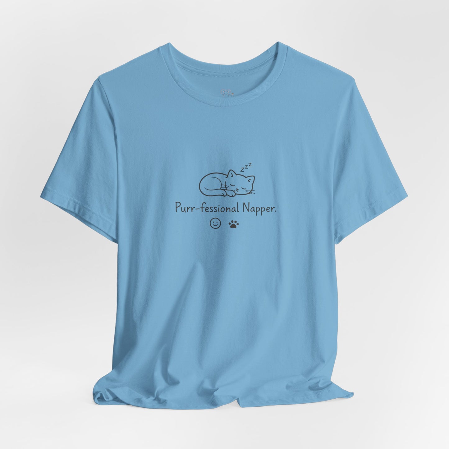 Purr-fessional Napper T‑Shirt — Cute Sleeping Cat Tee