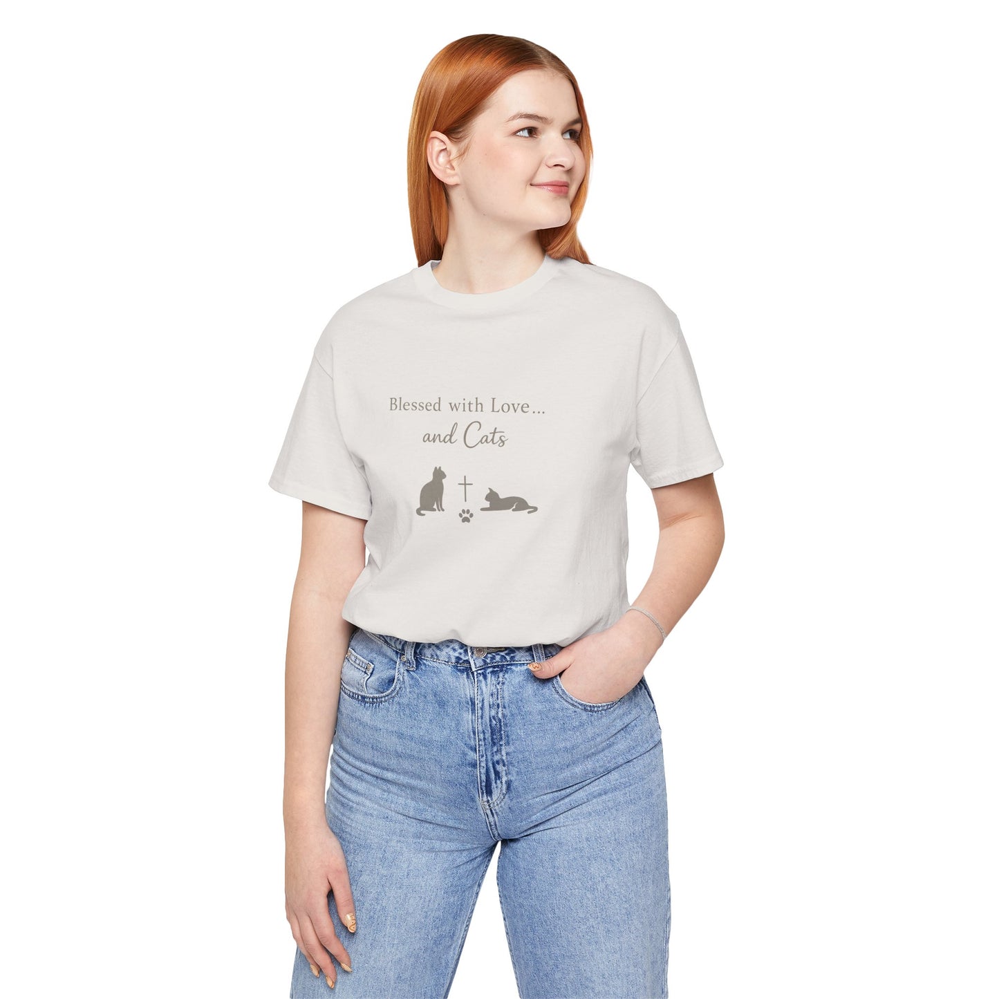 Blessed with Love...and Cats T‑Shirt — Faith Inspired Christian Cat Tee
