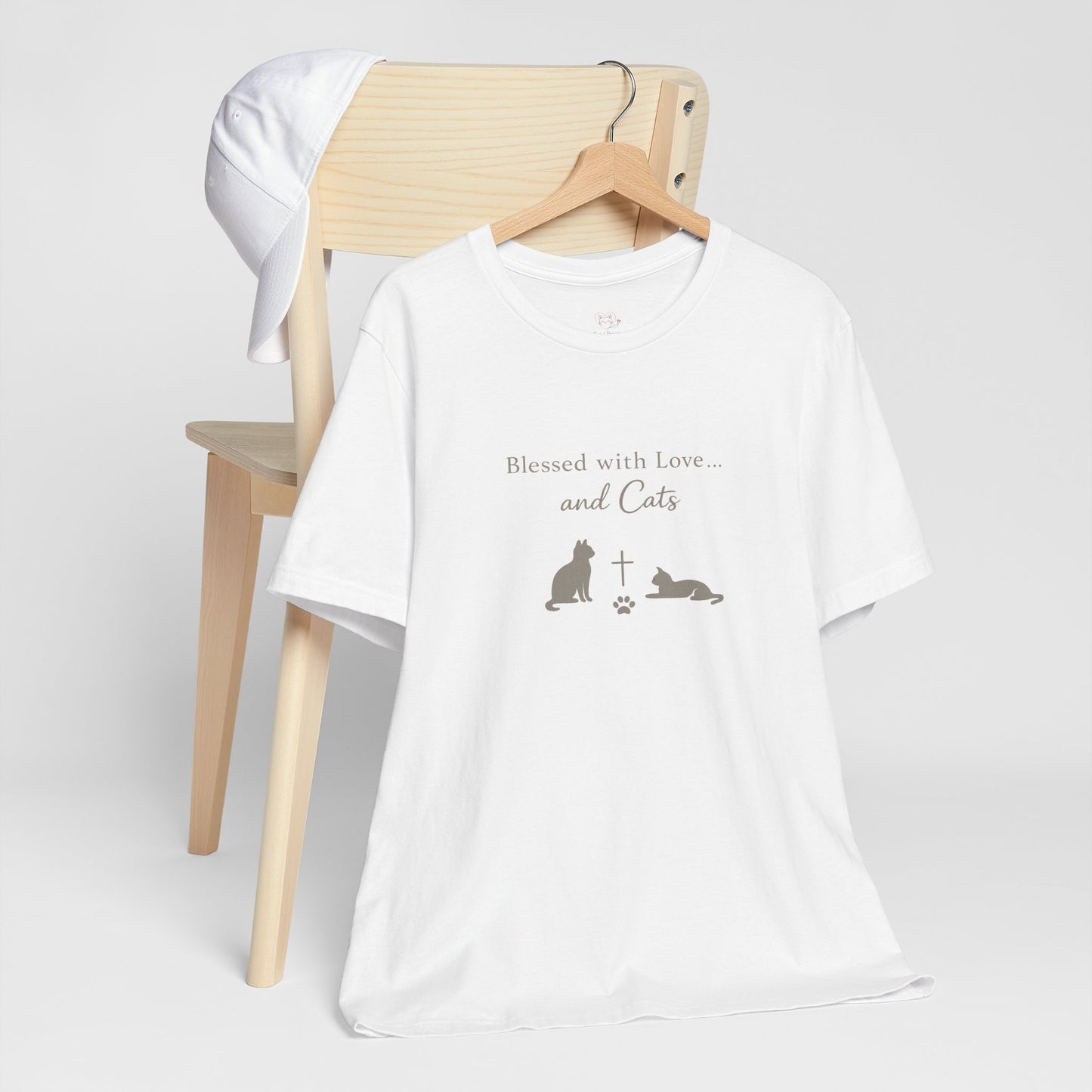 Blessed with Love...and Cats T‑Shirt — Faith Inspired Christian Cat Tee