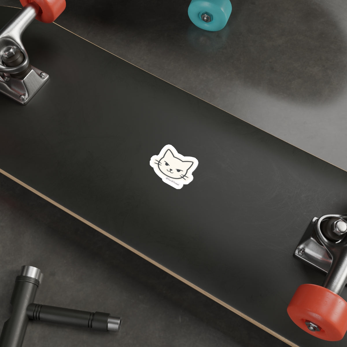 Sassy Cat Die-Cut Sticker — Cute Minimalist Cat Face Sticker for Laptops & Journals