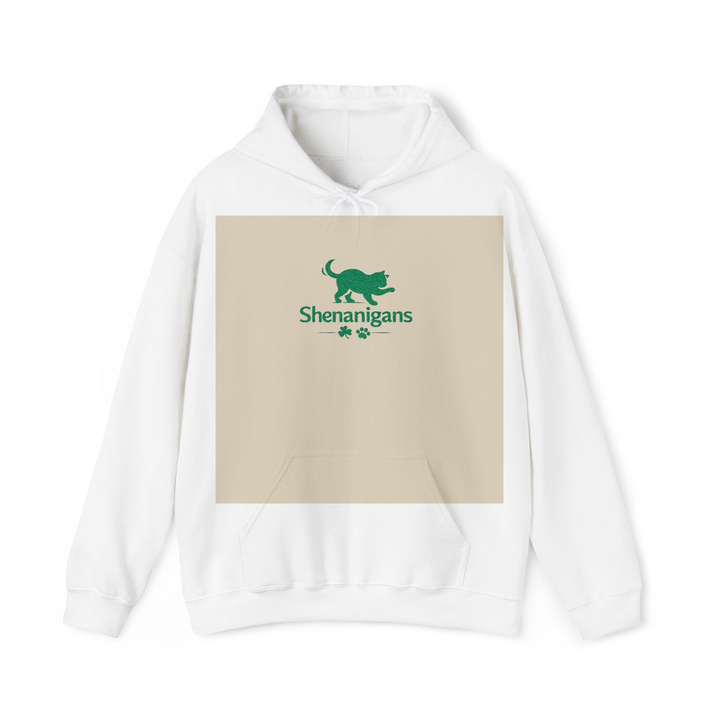 Shenanigans Embroidered Cat Hoodie – Cozy St. Patrick’s Day Pullover