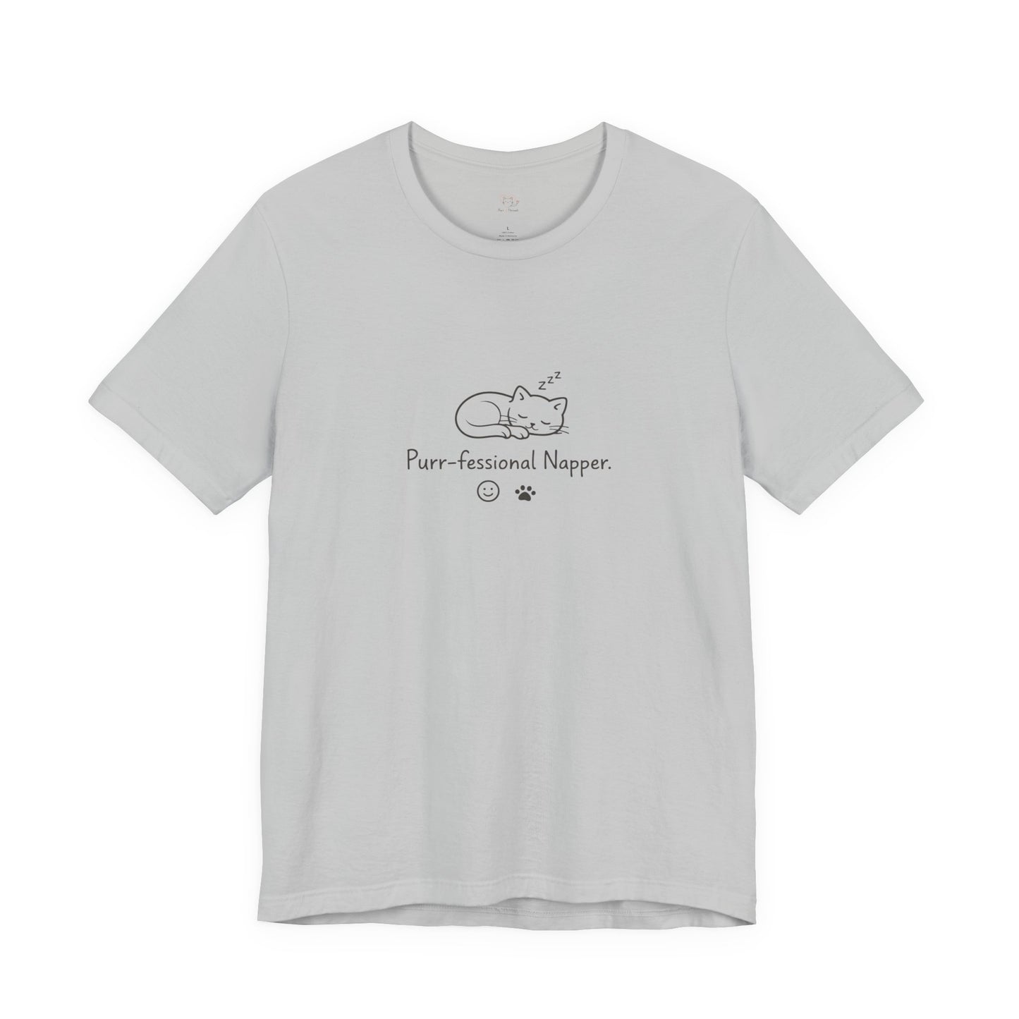 Purr-fessional Napper T‑Shirt — Cute Sleeping Cat Tee