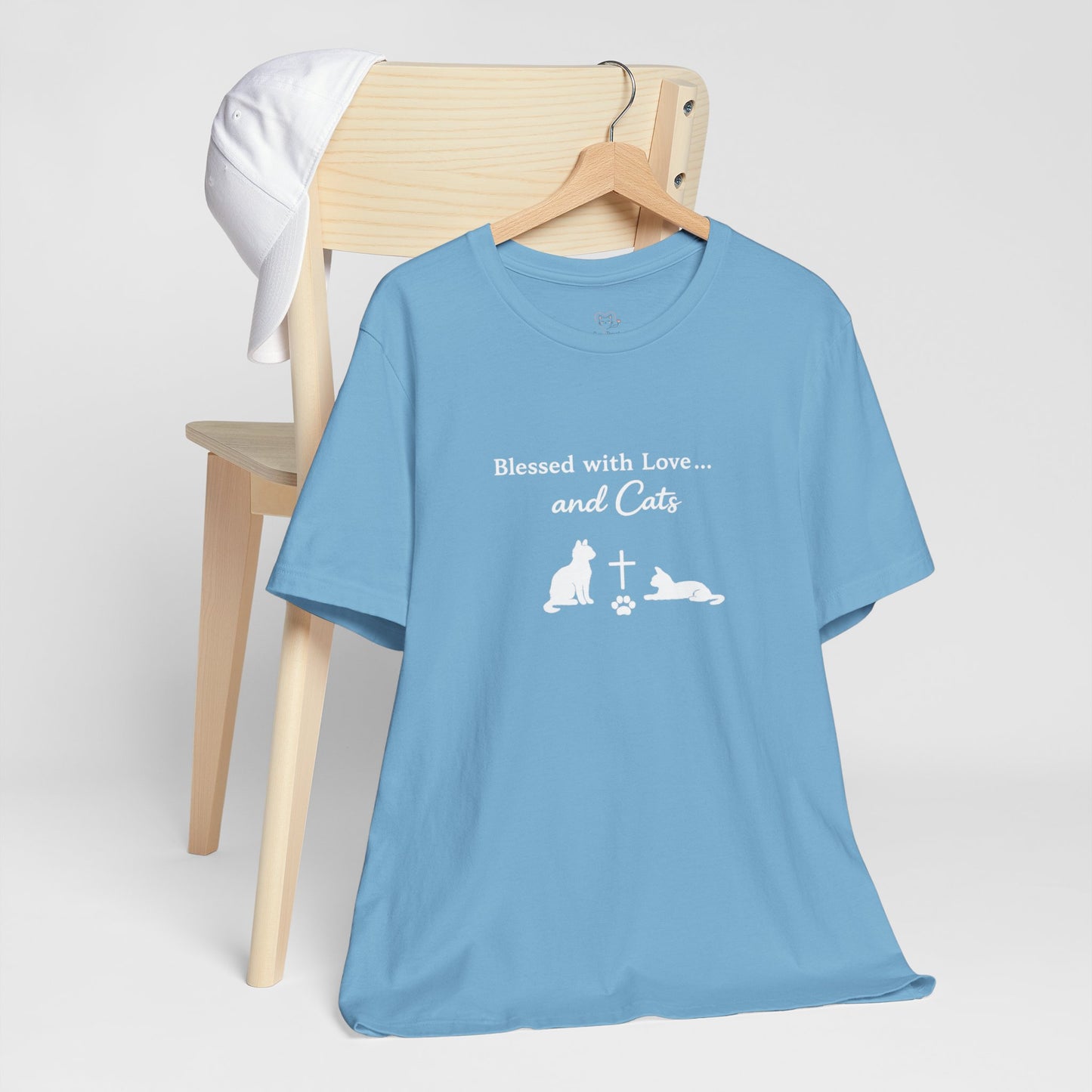 Blessed with Love...and Cats T‑Shirt — Faith Inspired Christian Cat Tee