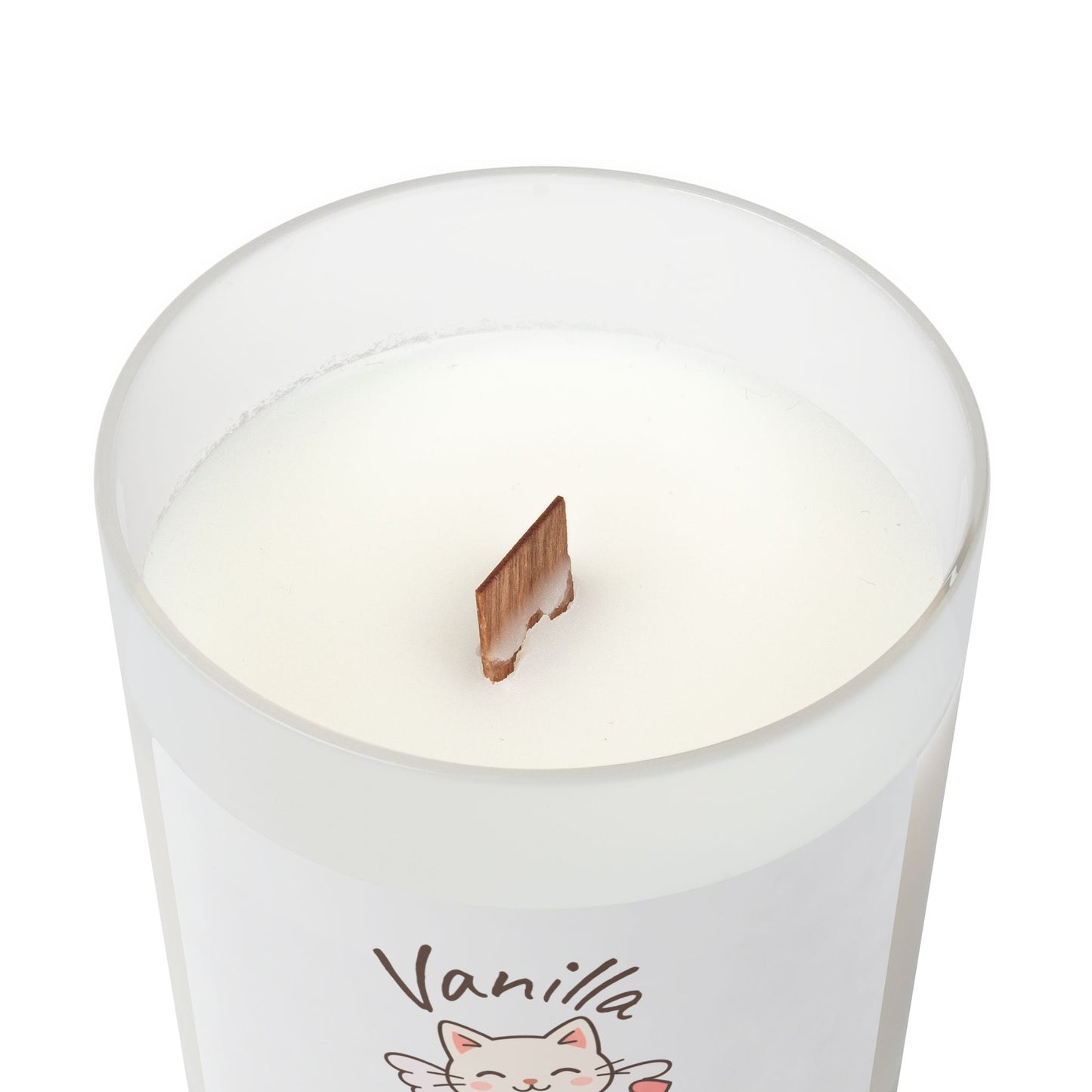 Cupid Cat Scented Frosted Glass Candle – Cute Angel Cat Design, 11 oz