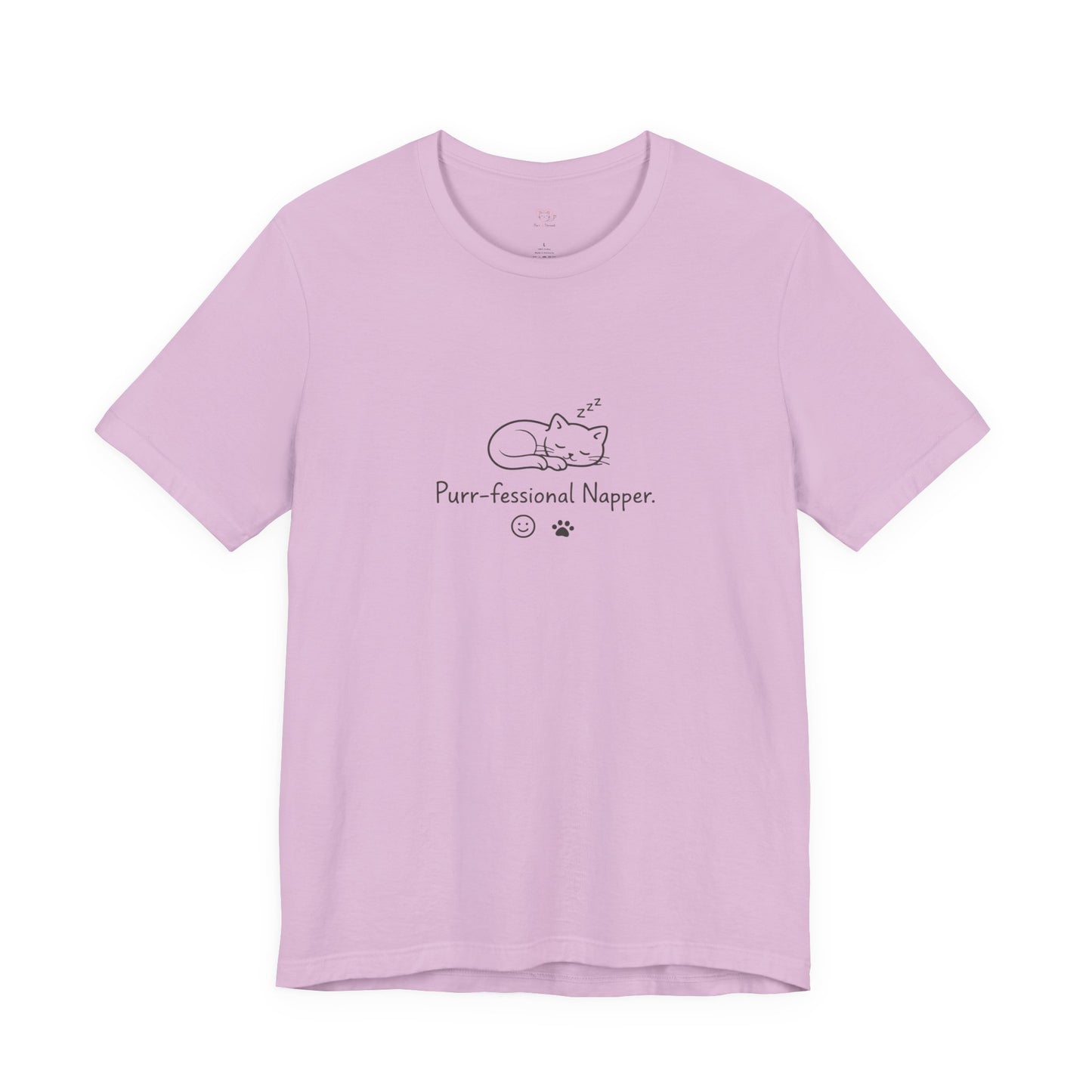 Purr-fessional Napper T‑Shirt — Cute Sleeping Cat Tee