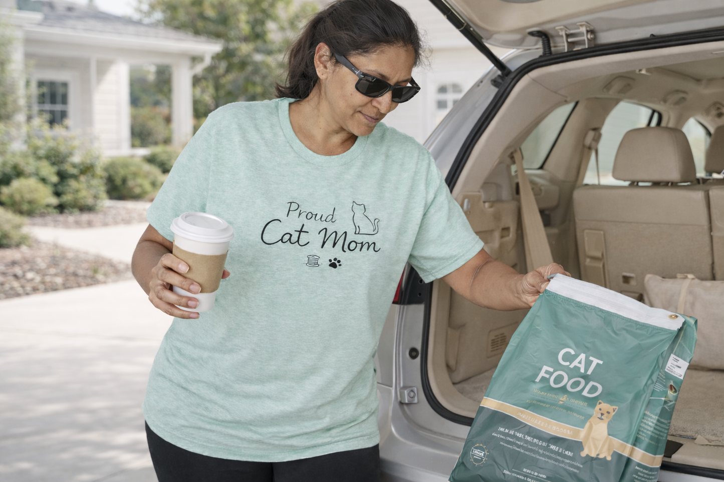Proud Cat Mom T‑Shirt — Cute Sleeping Cat Tee