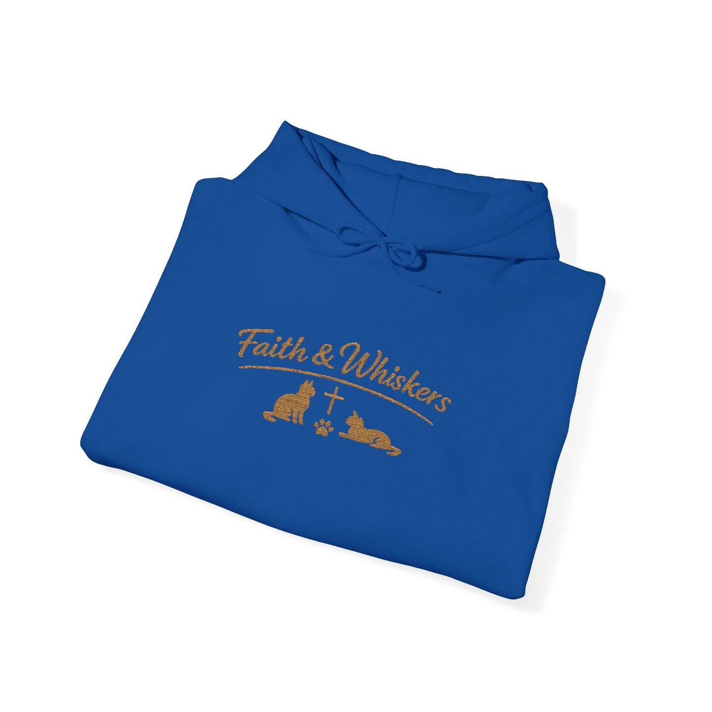 Faith & Whiskers Embroidered Hoodie — Cat Faith Inspired Christian Pullover