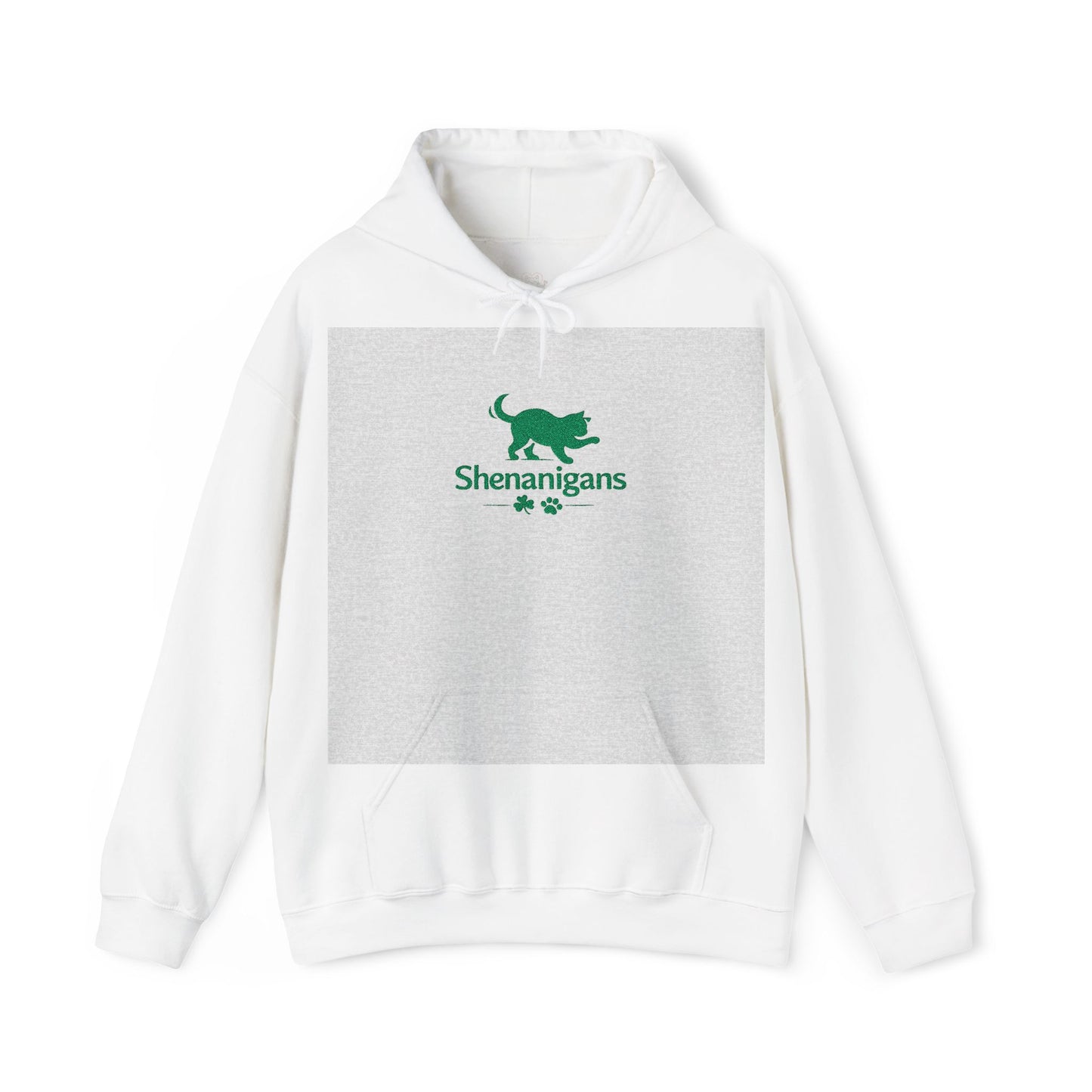 Shenanigans Embroidered Cat Hoodie – Cozy St. Patrick’s Day Pullover