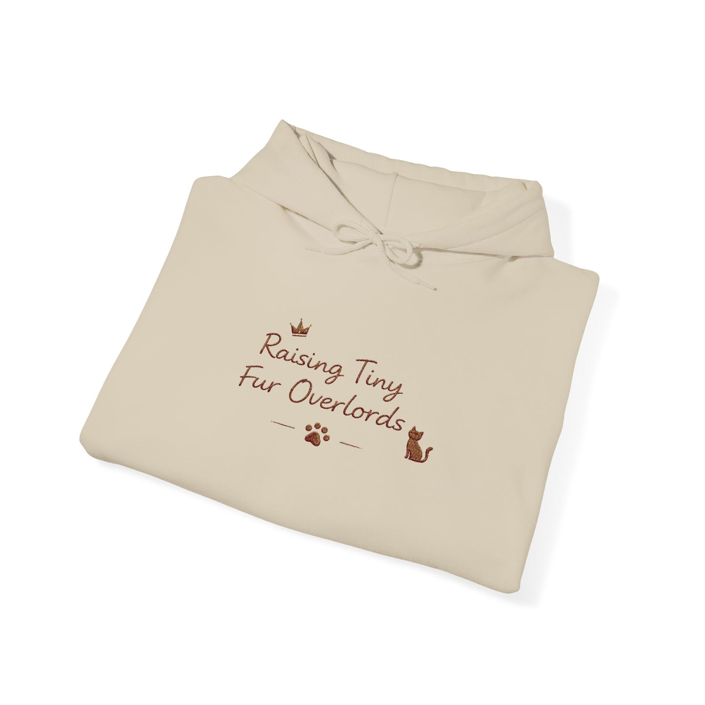 Raising Tiny Fur Overlords Hoodie — Embroidered Cute Cat Pullover