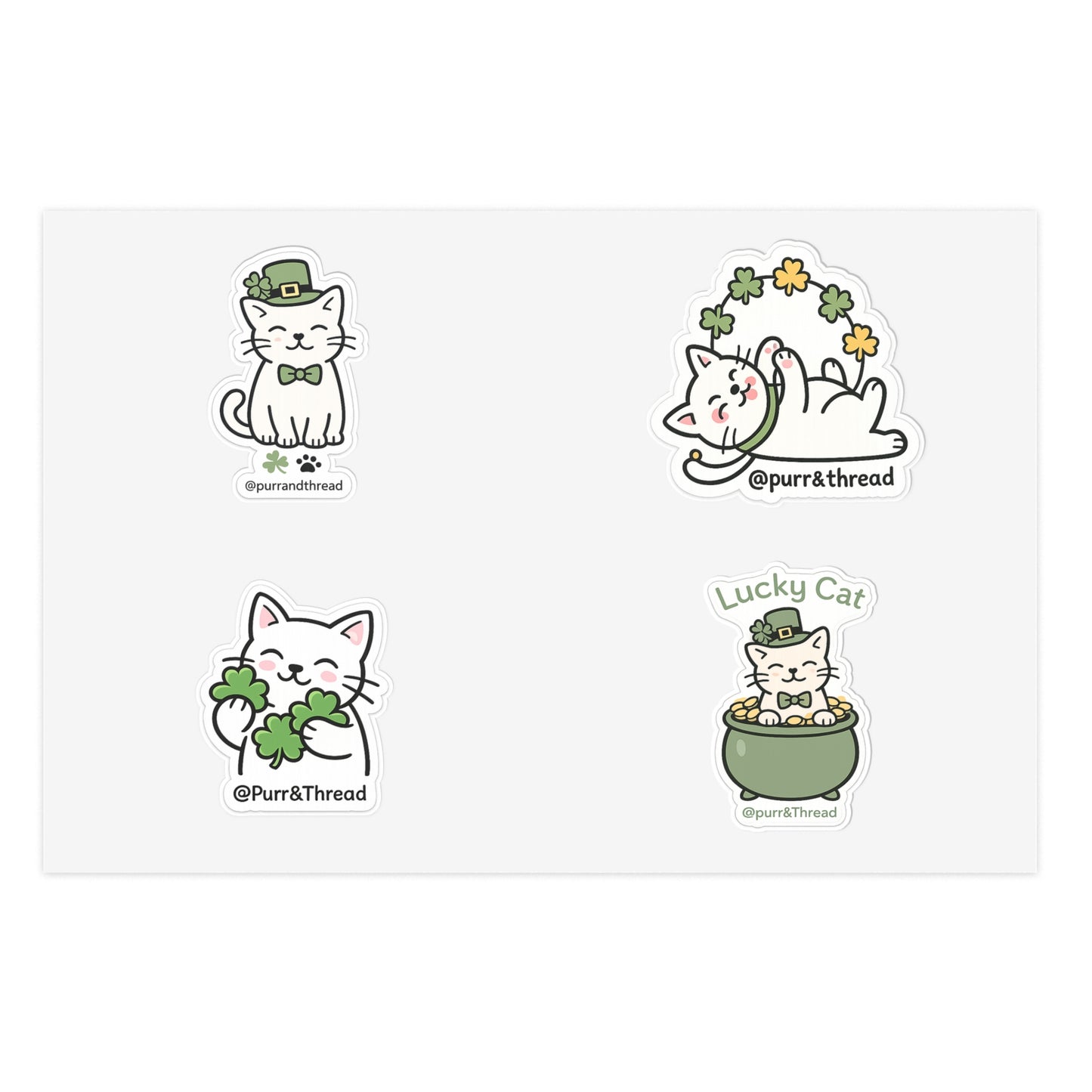 Lucky Cats St. Patrick’s Day Sticker Collection 🍀🐾