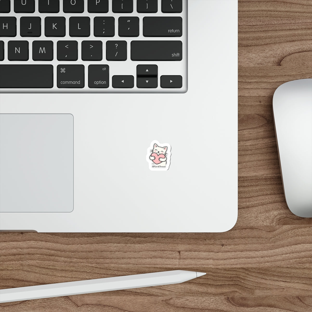 Valentine Cat Die-Cut Sticker — Cute Minimalist Cat Face Sticker for Laptops & Journals