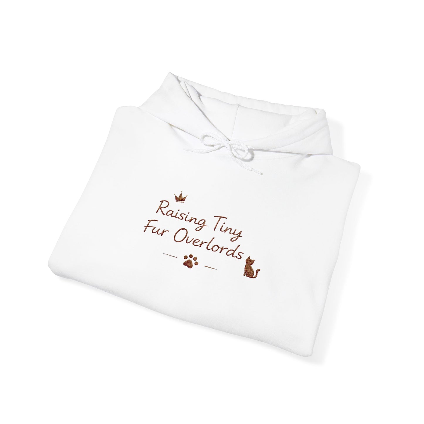 Raising Tiny Fur Overlords Hoodie — Embroidered Cute Cat Pullover