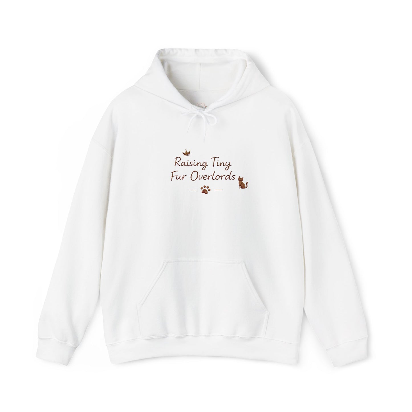 Raising Tiny Fur Overlords Hoodie — Embroidered Cute Cat Pullover